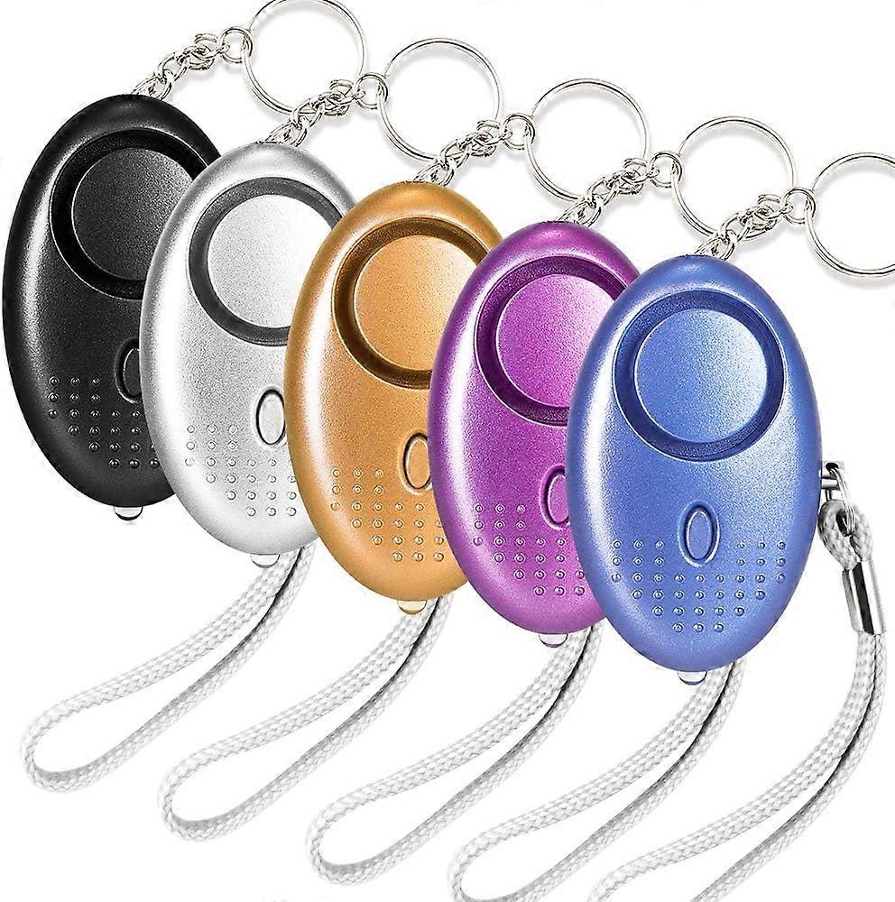 5 Pack 130DB Emergency Personal Security Alarm Keychain with LED Light, Mi Electronic Self Defense Protection Security Alarms