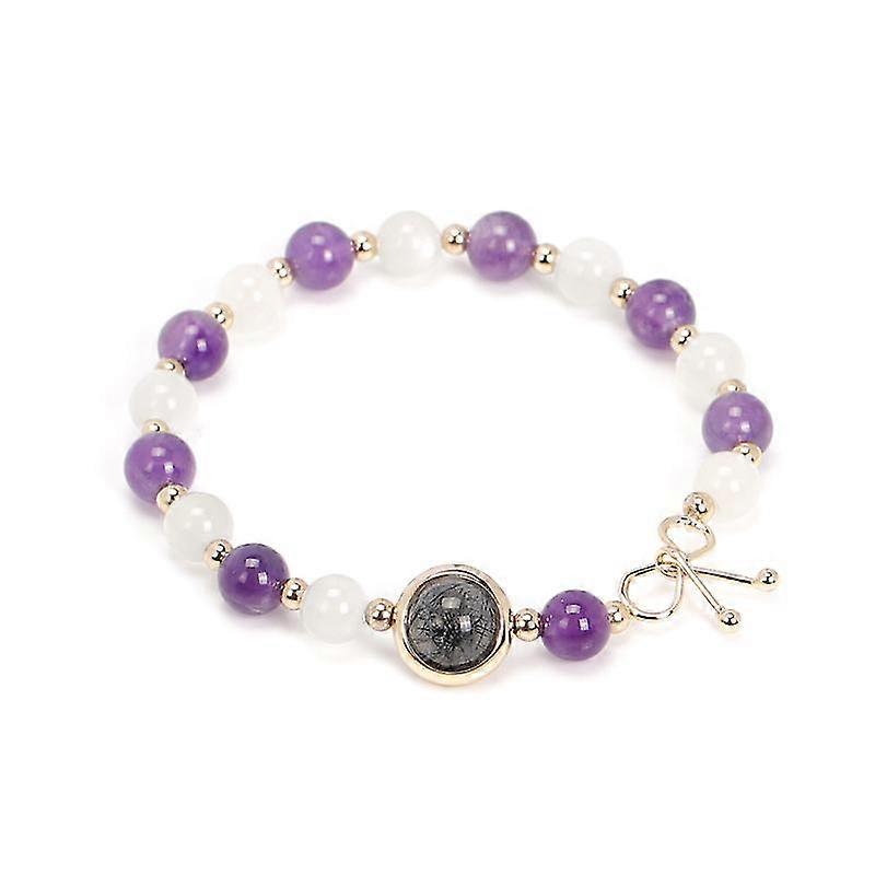 Crystal White Moonlight Amethyst Bracelet, Simple Personality Bracelet