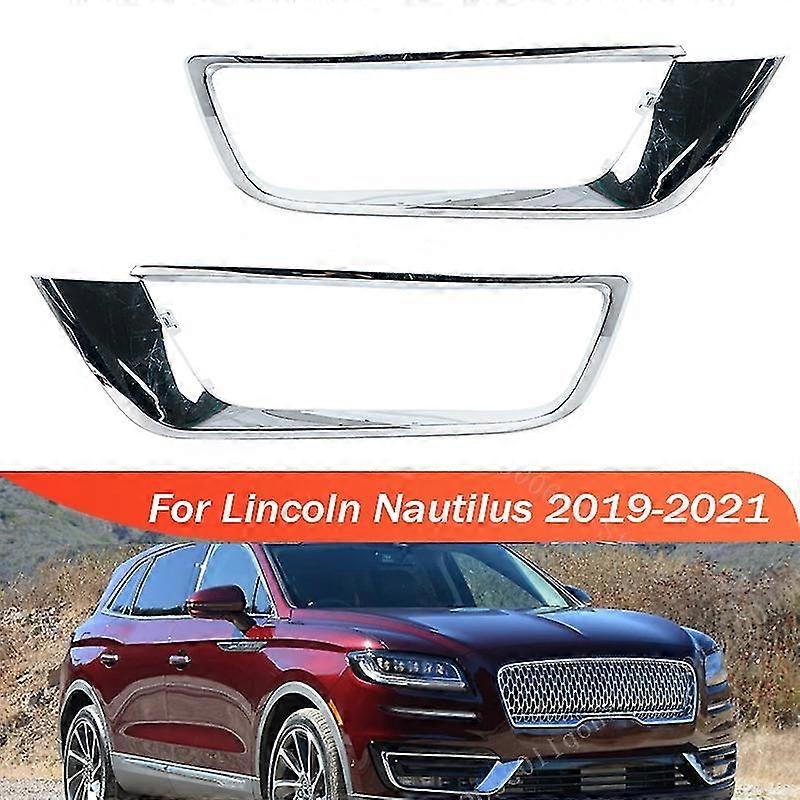 For Lincoln Nautilus 2019 2020 2022 Car Front Bumper Fog Light Lamp Trim Chrome Cover Frame Decorative