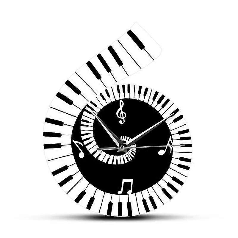 Music ornaments piano keyboard notes irregular decoration clock