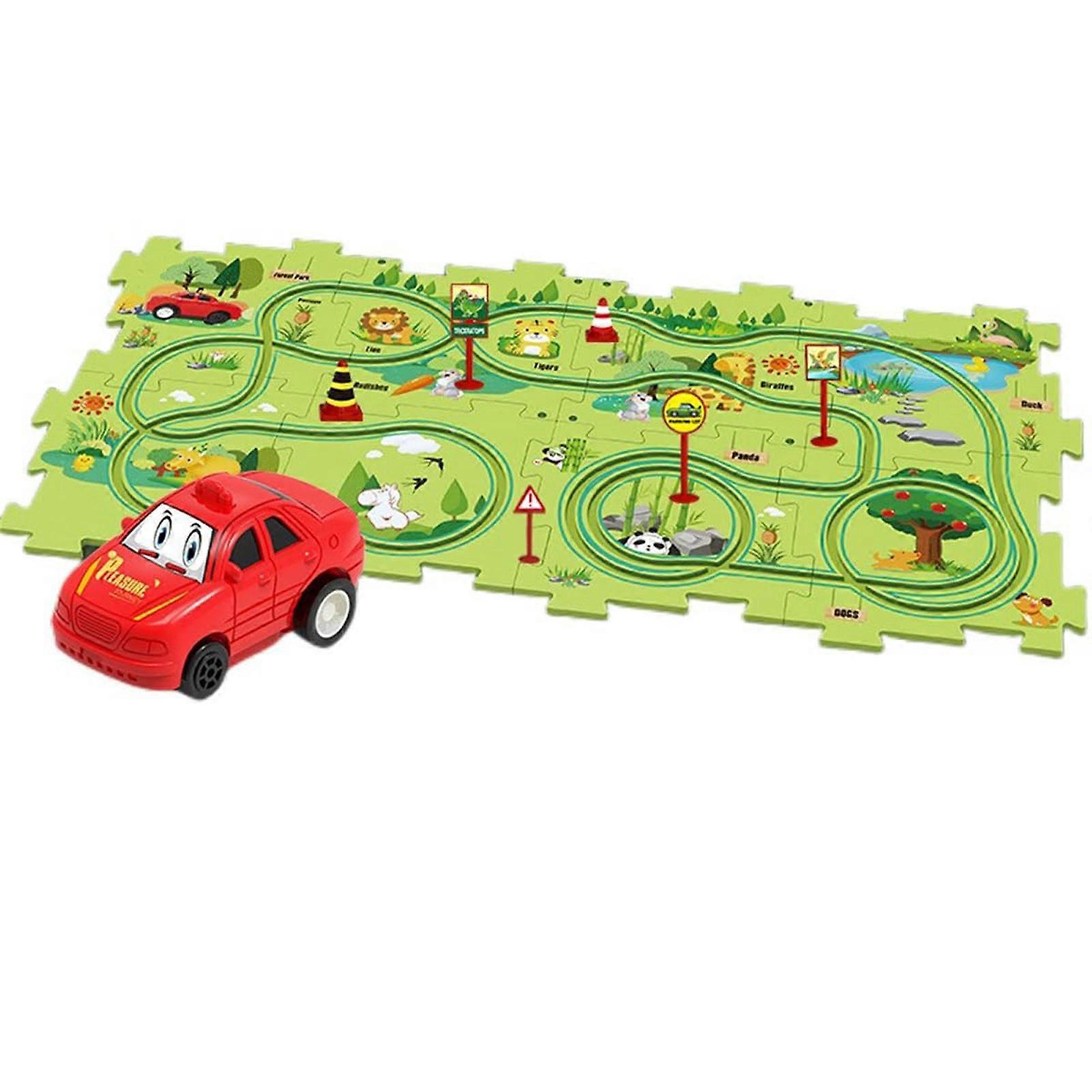 DIY Assembling Electric Trolley,Children's Educational Puzzle Track Car Play Set