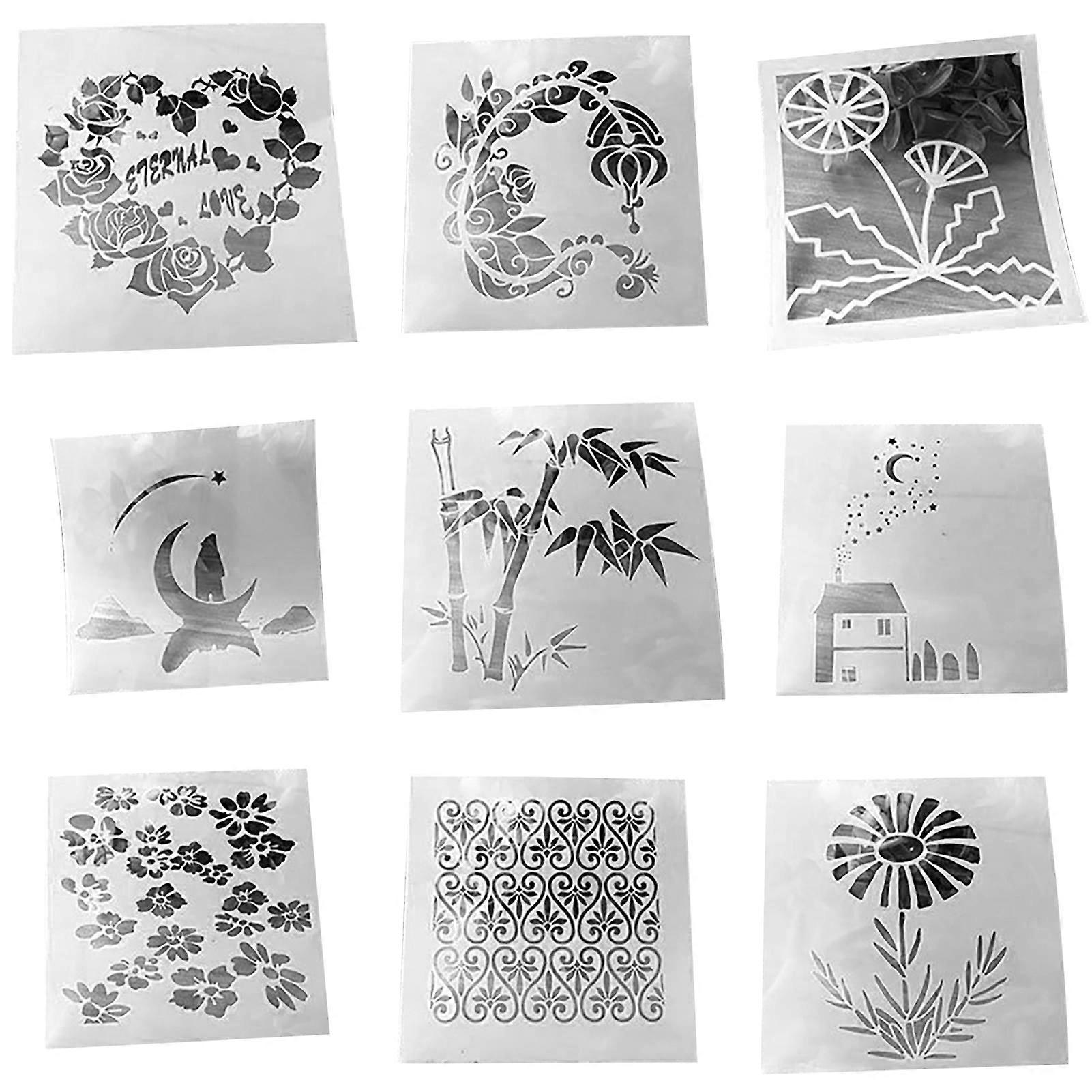 Flower Painting Pattern Stencil  Mengxi