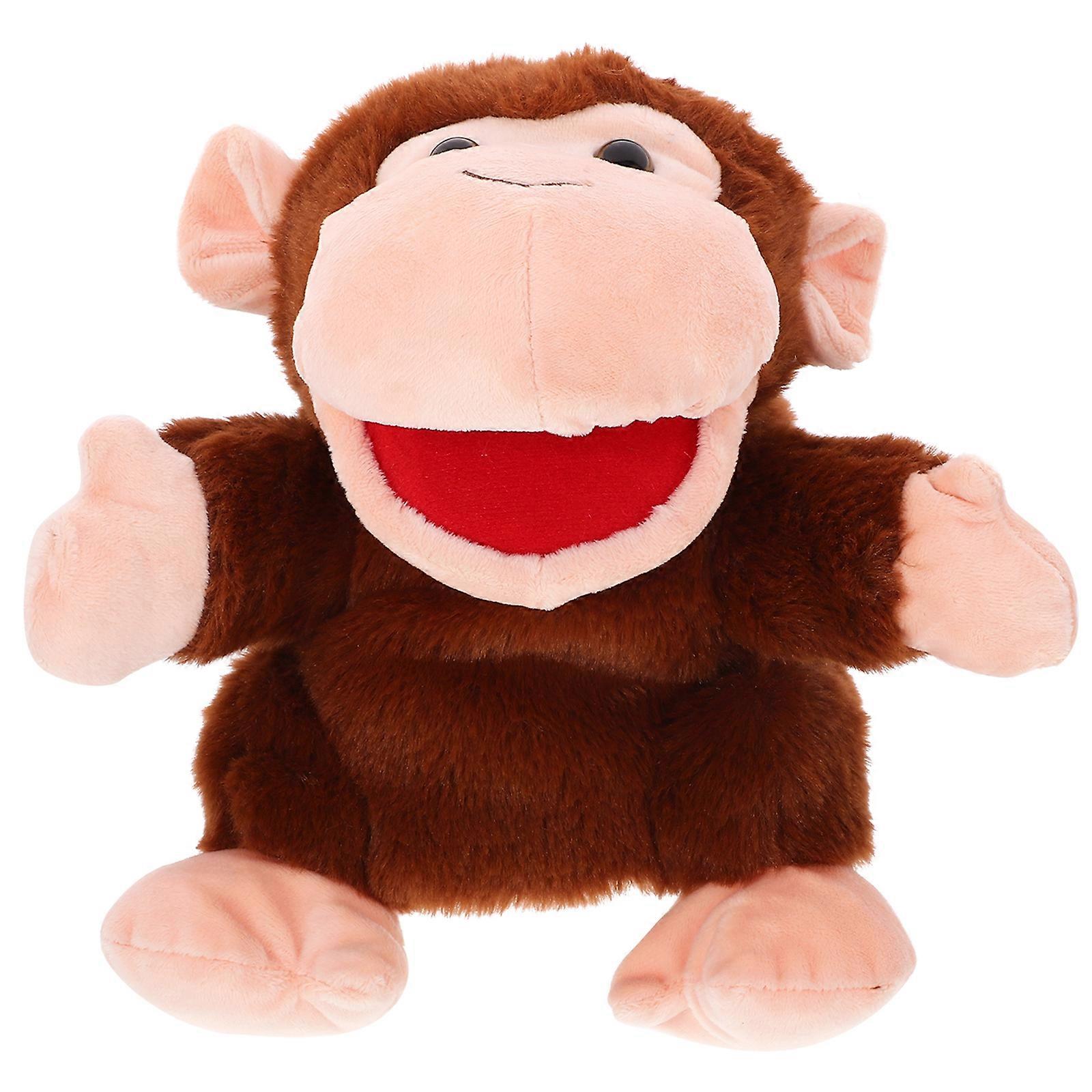 Cartoon Monkey Hand Puppet Supple Plush Animal Hand Puppet Interactive Storytelling Puppet