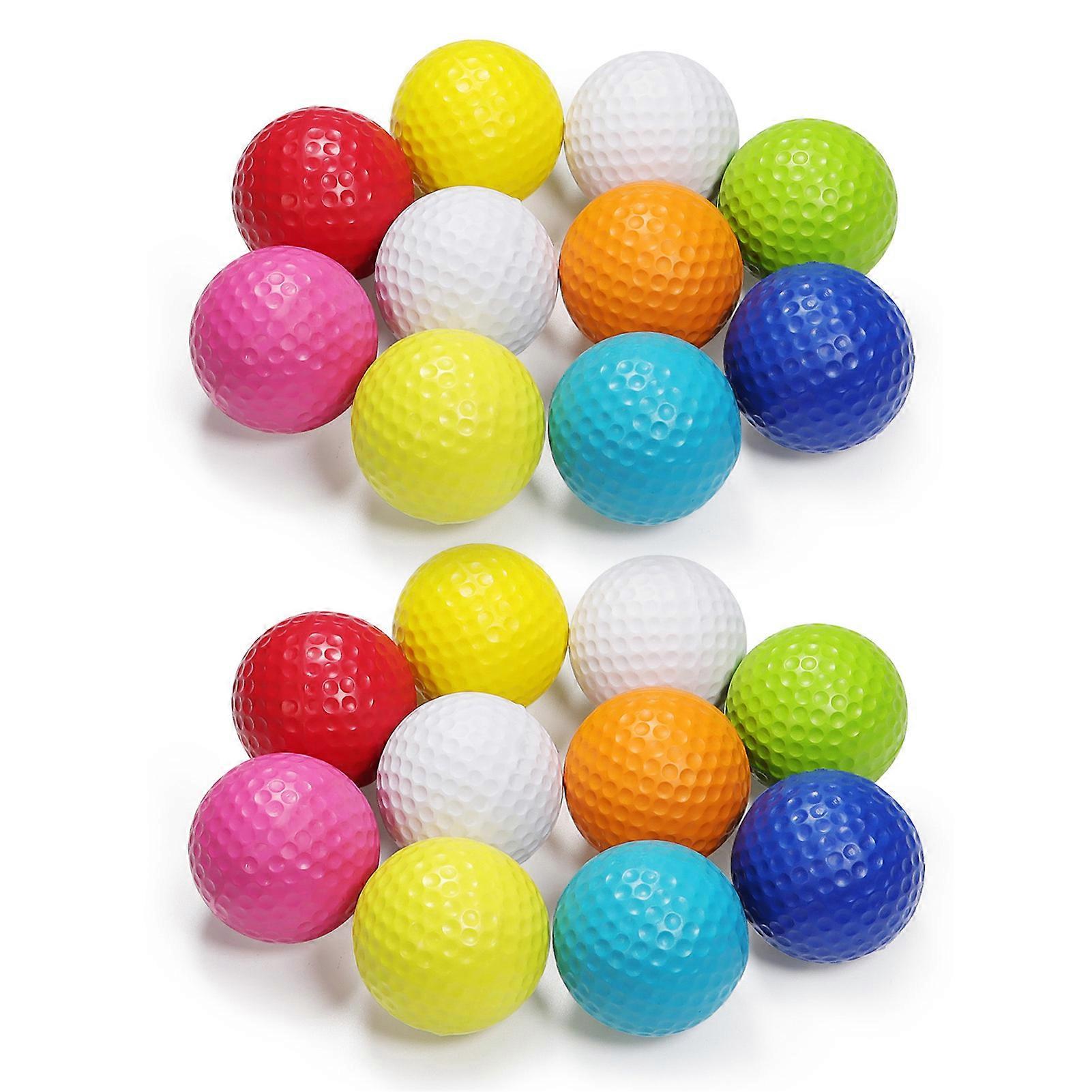 QingHai 20Pcs Golf Balls Vibrant Color High Rebound Strong Stability Lightweight Long Lasting Indoor Outdoor Practice Golf Balls