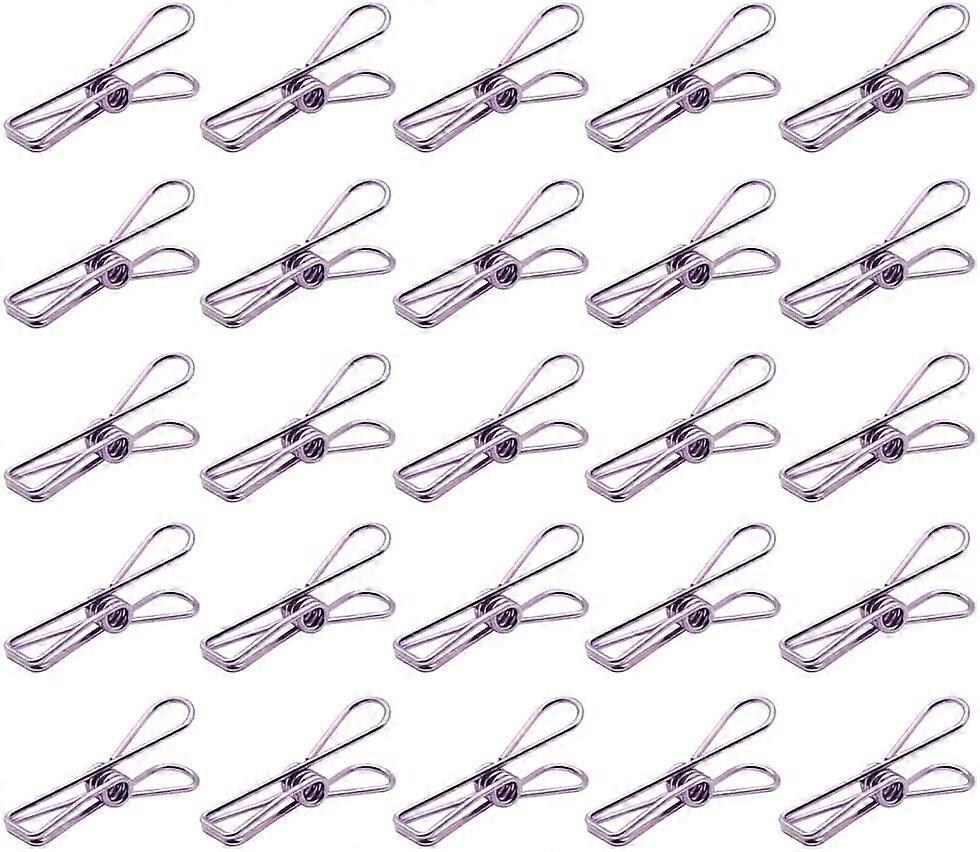 Pack of 25 Small Gold Clips Multi-Purpose Clothesline Utility Clips, purple
