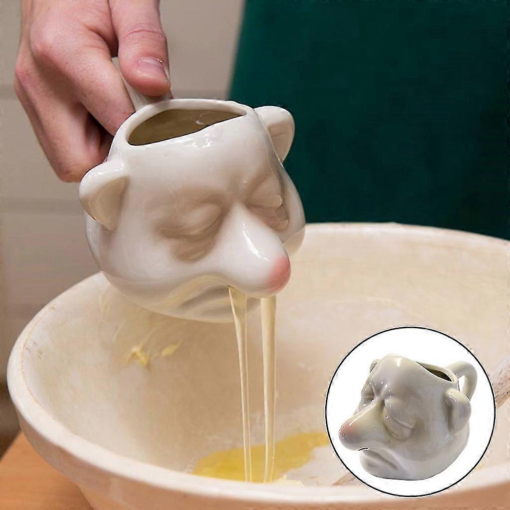 Ceramic Creative Kitchen Utensils Snot Dwarf Egg White Separator Big Nose Egg White Yolk Egg Liquid Filter Egg Separator (1pcs)