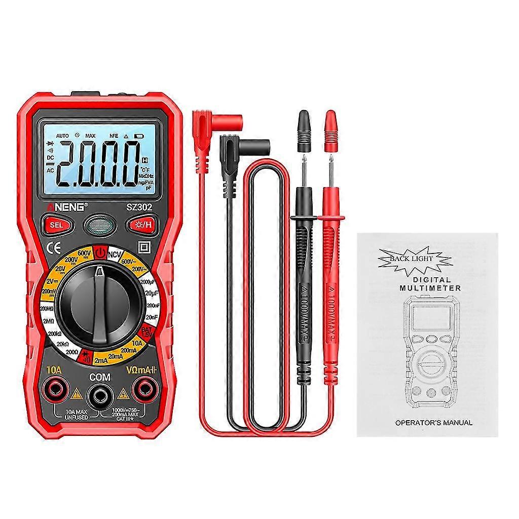 Digital Multimeter With Lcd Display Voltage Current Ohm Diodes Meter Tester