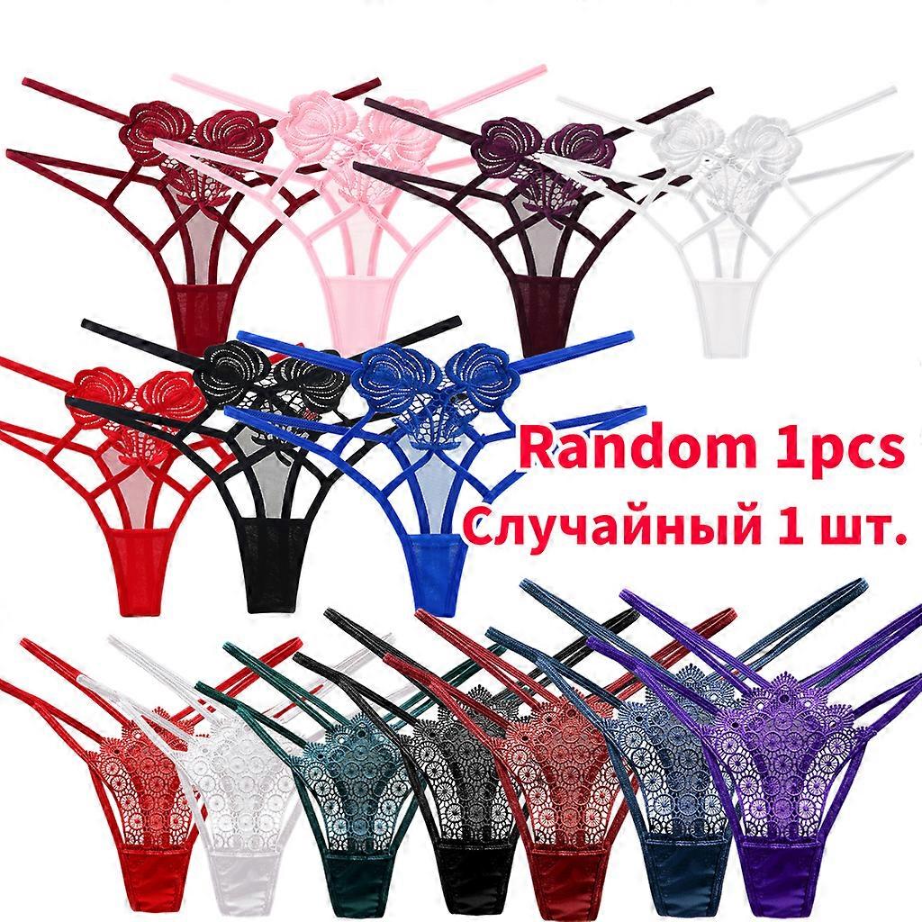 Floral Mesh Sexy Frauen Strings Höschen Cross Strap Aushöhlen Solide Weibliche Unterwäsche Transparente G-Strings Heißer Sex