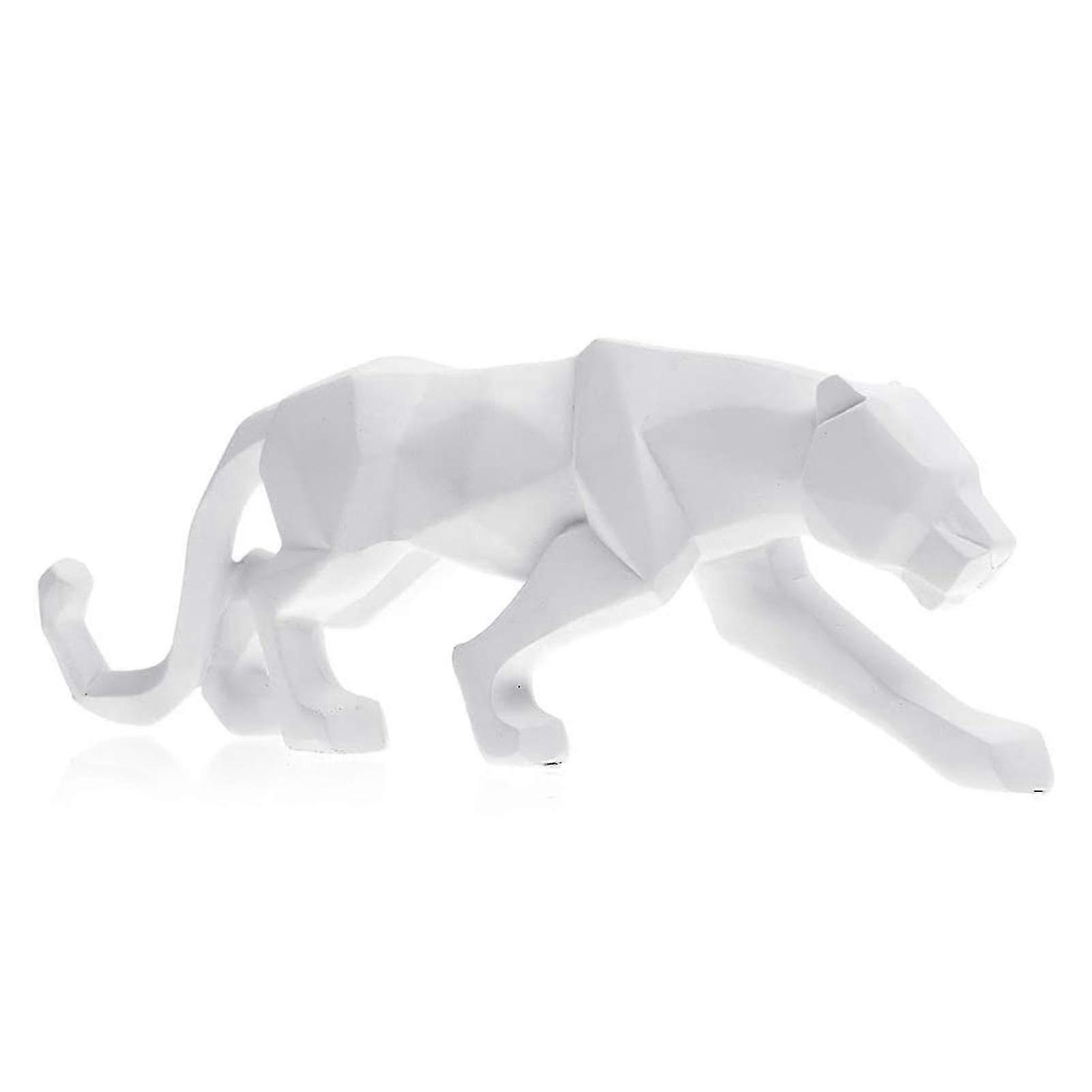 Modern Art Geometric Panther Statue Resin Leopard Sculptures For Bookcase Showcase High Quality
