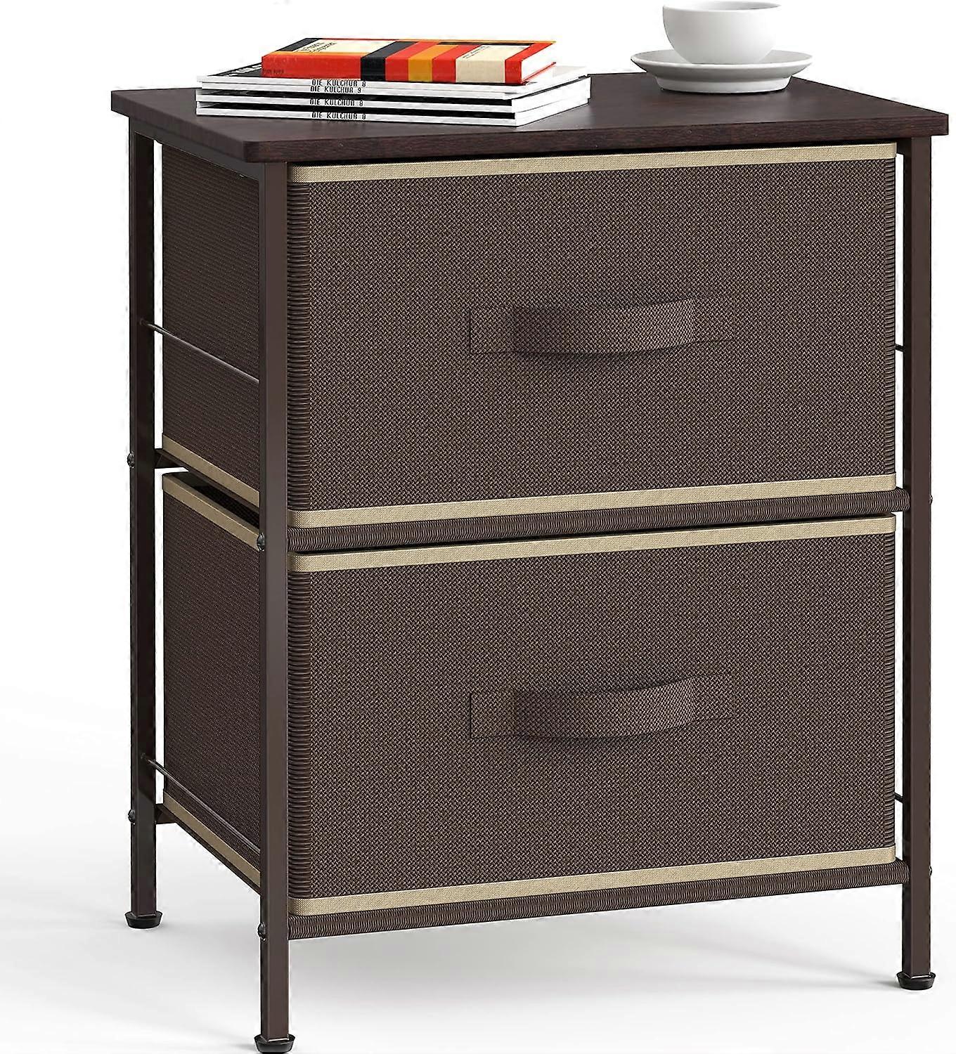 pleHouseware طاولات مضمد لغرفة نوم 2-طبقة منظم درج برج تخزين ، برونزي بني