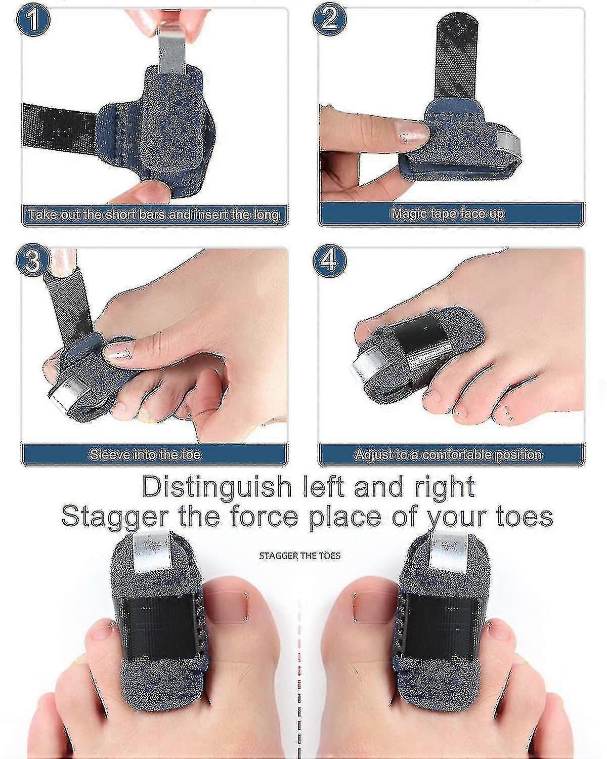 Left Toe Straightener, Breathable Hammer Toe Straightener Toe Splint Fracture Claw Toe Fixation Corrector Strap (hy)