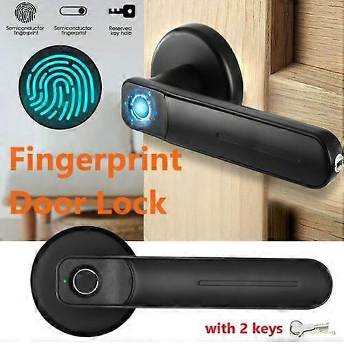 Smart Fingerprint Electronic Door Lock Biometric Door Handle with Keys Security