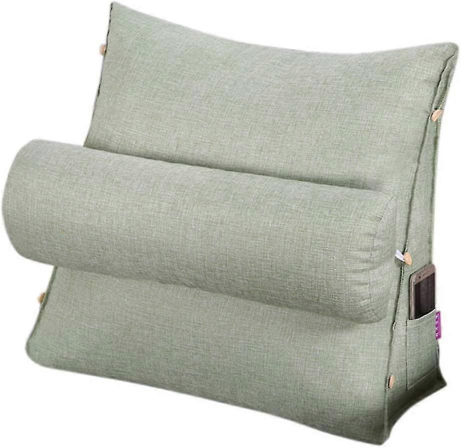 Reading And Tv Pillow, Back Wedge Cushion Pillow With Adjustable  And Pockets,triangle Back Pillow