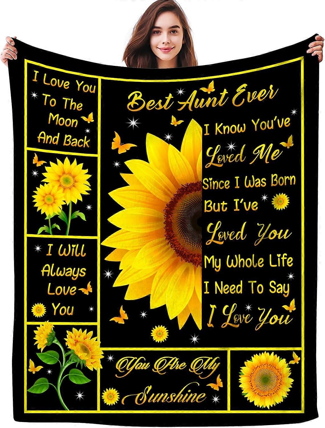 هدايا للعمة بطانية أفضل عمة على الإطلاق رمي البطانيات عباد الشمس عيد الأم عيد ميلاد هدايا للعمة من ابن أخت ابن أخ 80 "X60"