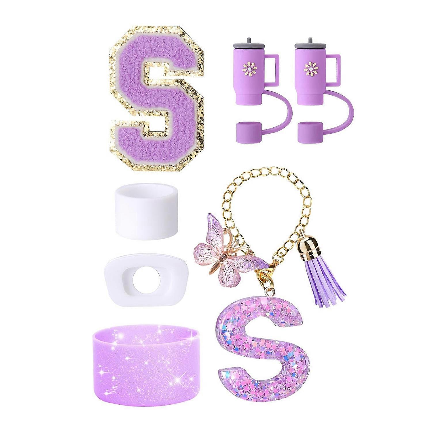 7Pcs Cup Accessories Set for 30/40oz Tumbler Silicone Straw Lid Spill-Proof Stoppers Handle Charm