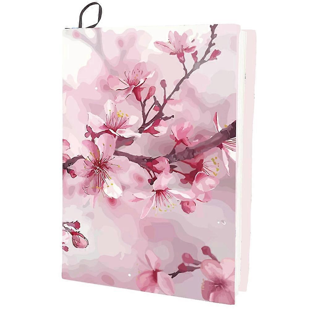 Polyester Book Covers Elastic Notebook Wraps Rectangle March Cherry Blossom 400x250mm
