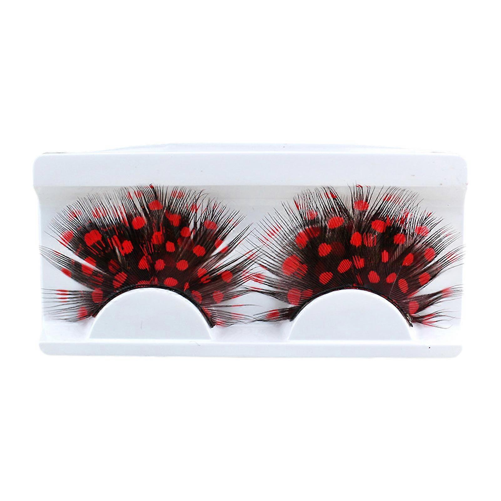1 Pair 3D Colorful Fake Lashes Natural & Dense Blue Color Artificial Feather Eyelashes Extension Party Makeup Fake Eyelashes for Halloween Cosplay Par