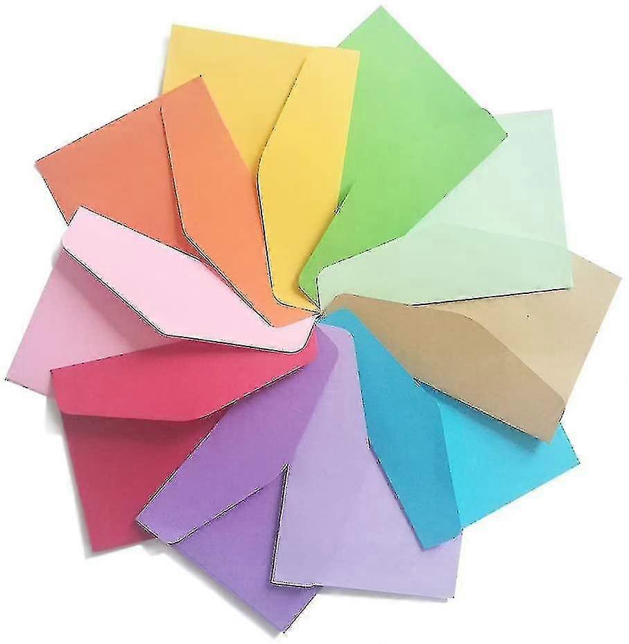 100 pezzi Mini buste e 100 pezzi carte bianche vuote, multicolore carino