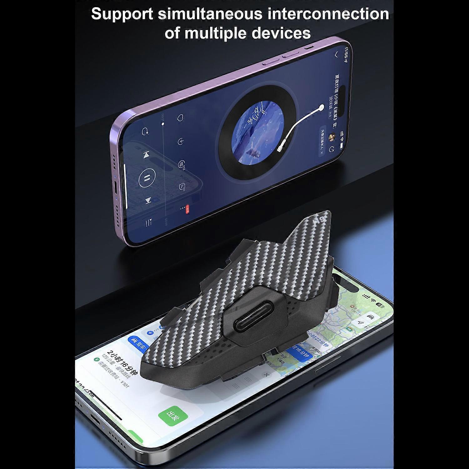 Hysnox H9 Motorcycle Helmet Intercom 1000M Range BT5.1 Hands-free Interphone 2-Person Full Duplex Ph