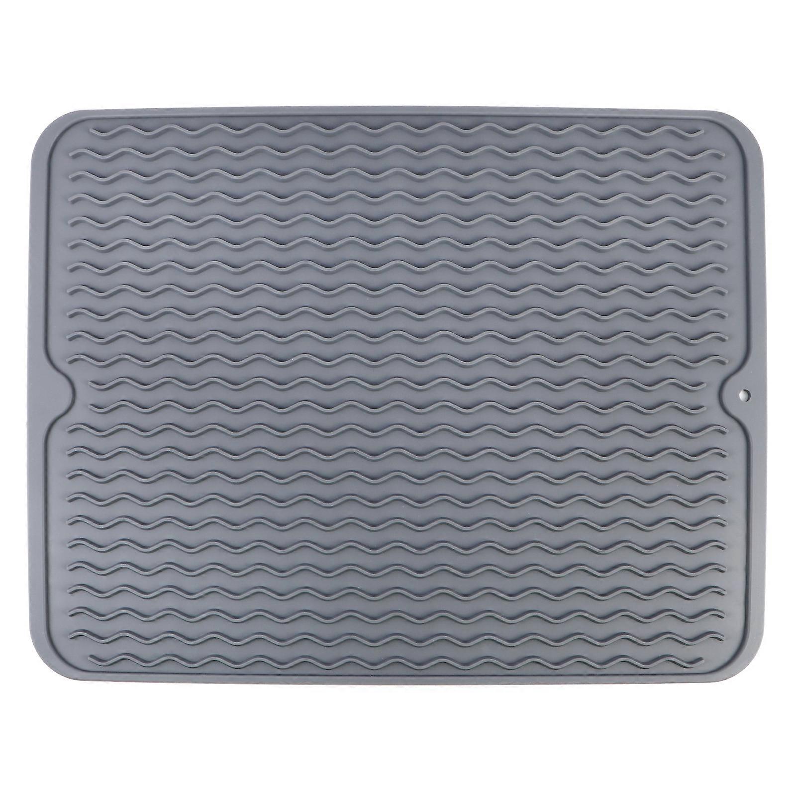 1pc Kitchen Dish Drying Mat Wave Grain Mat Drain Pad Table Mat (Large Size)