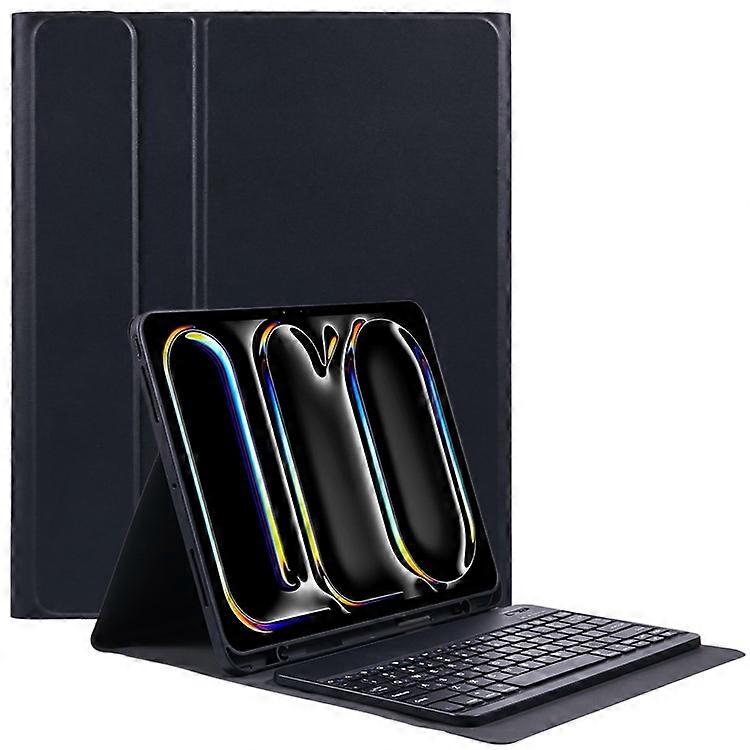 Compatible For iPad Pro 13 (2024) PU Leather Tablet Stand Case with Bluetooth Keyboard , English + Ukrainian Keyboard