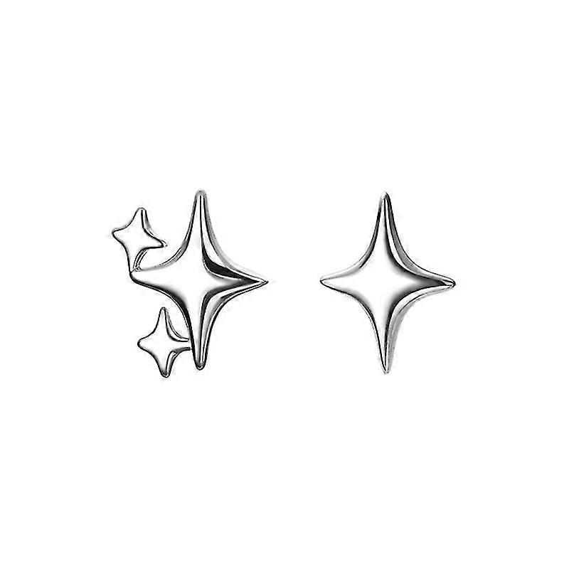 Silver Pin Star Earrings