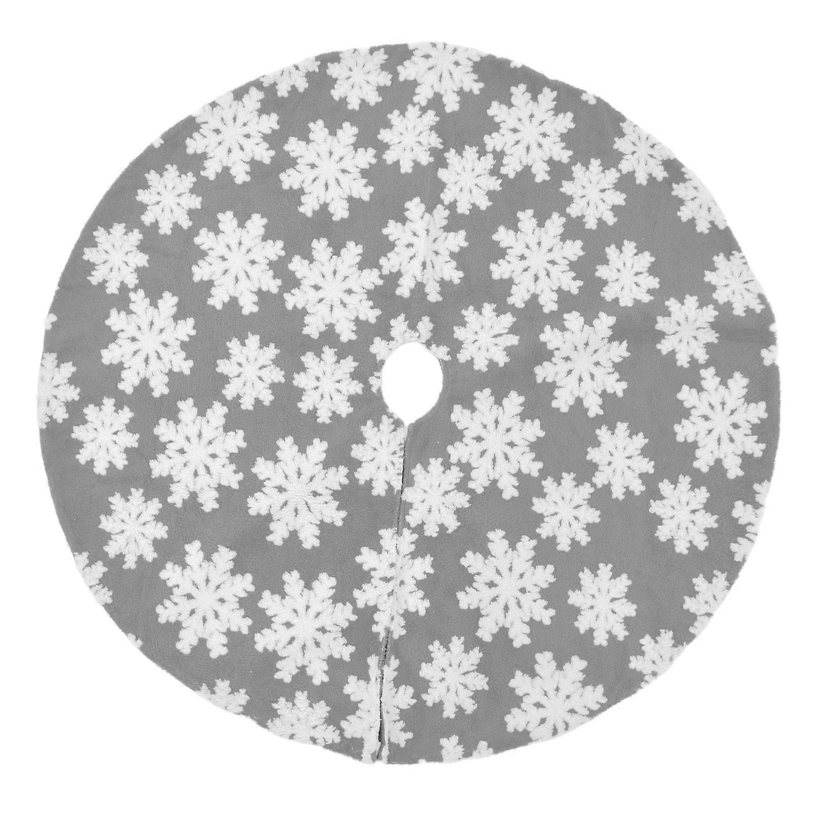 Christmas Tree Skirt Cute Snowflake Patterns Reused Beautiful Practical Christmas Tree Decorations for Decor Background122cm