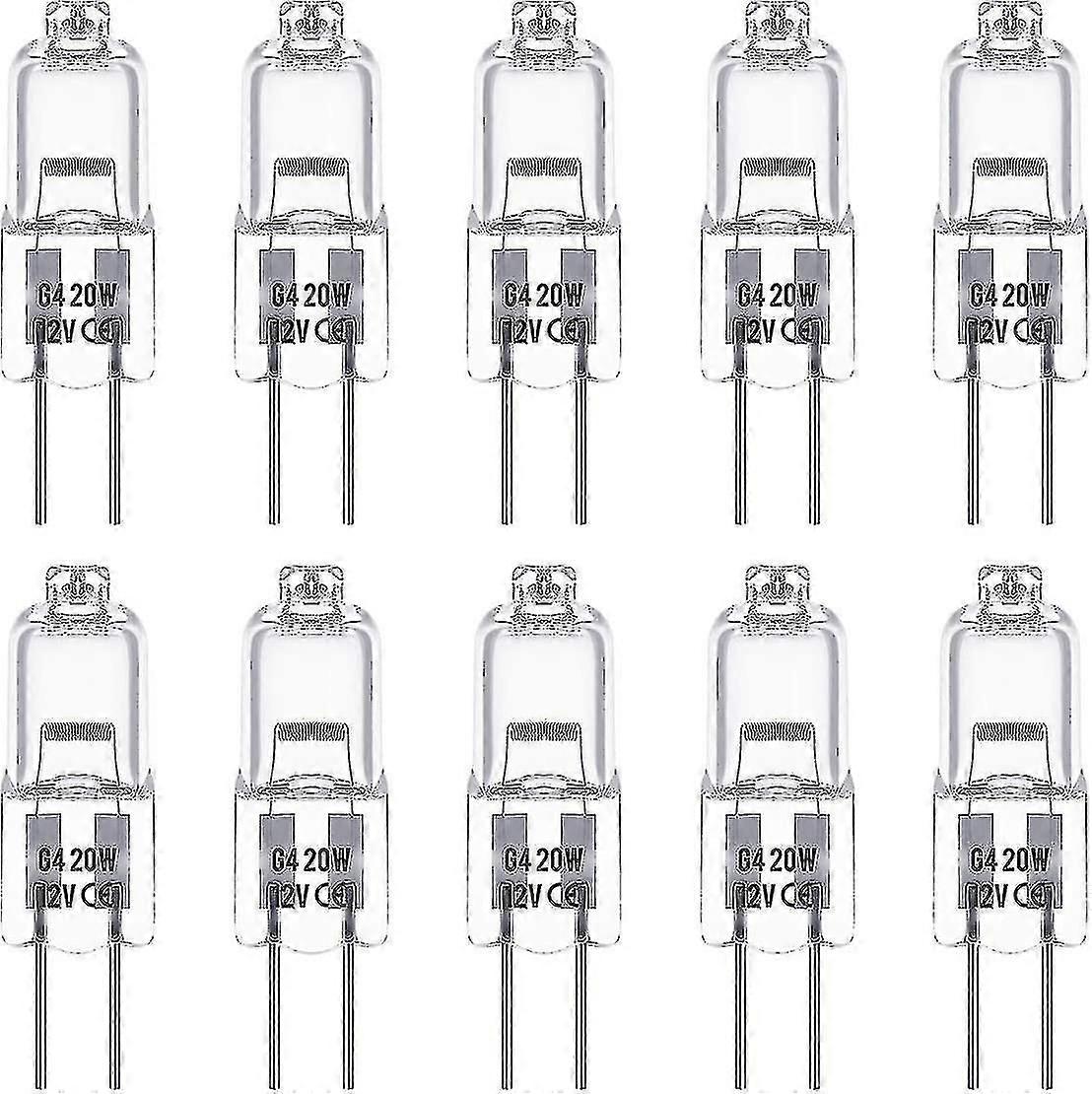 لمبات هالوجين G4، 12 فولت، 20 واط، قاعدة هالوجين، مصباح 2800 كلفن، أبيض دافئ، قابل للتعتيم، G4، جهد منخفض، هالوجين-يوجيا