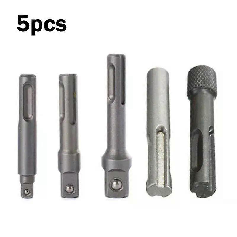 SDS Plus Socket Driver Drill Bit Hex Shank Chuck Adapter 5pcs Set Suitable for Quick Change or Standard Drill Chucks