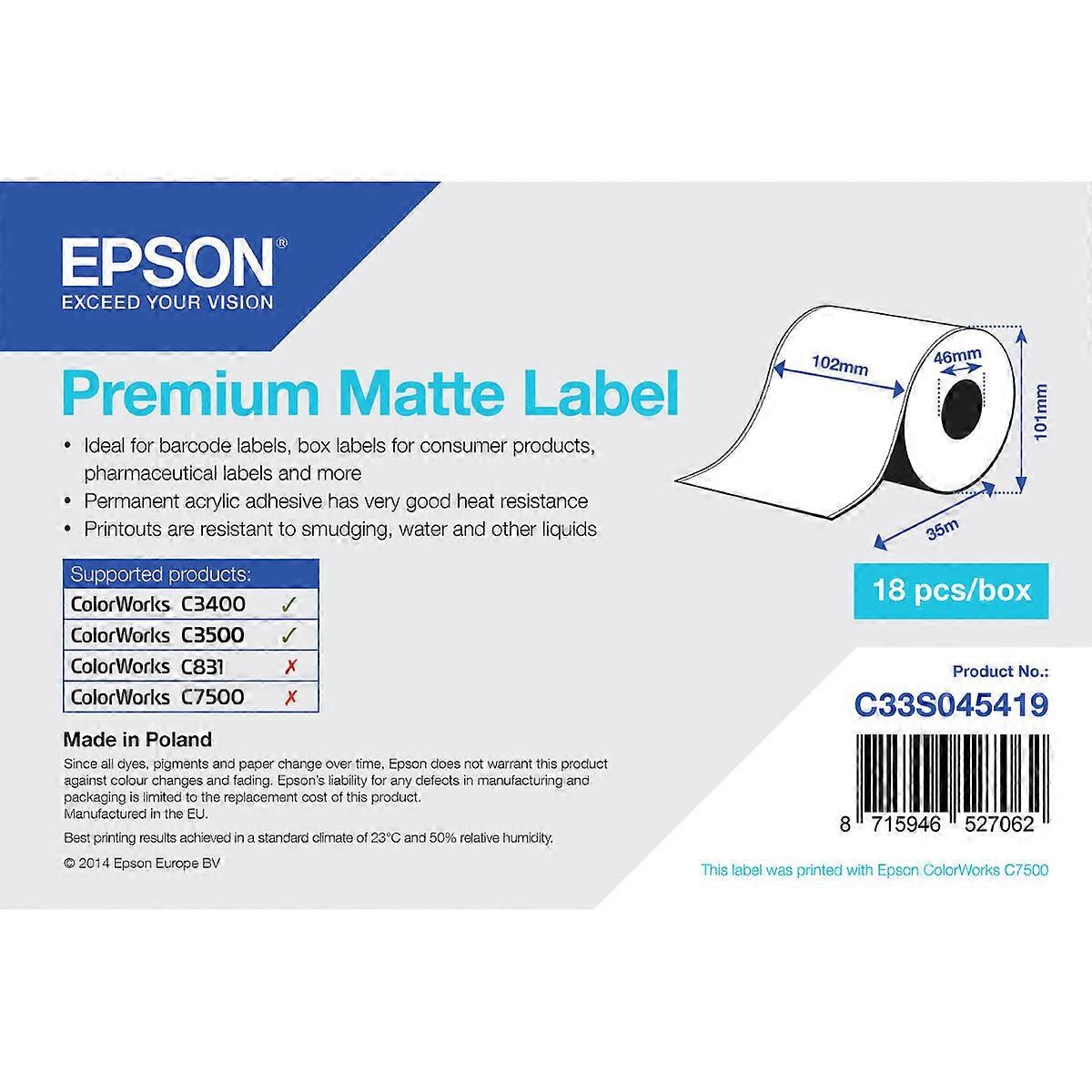 גליל נייר תרמי Epson C33S045419 (יחידה אחת)