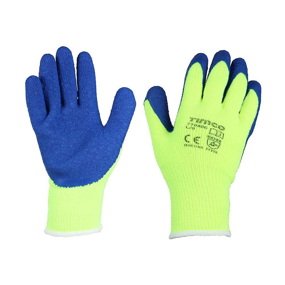 TIMCo Warm Grip Gloves Crinkle Latex Coated Polyester Size Large