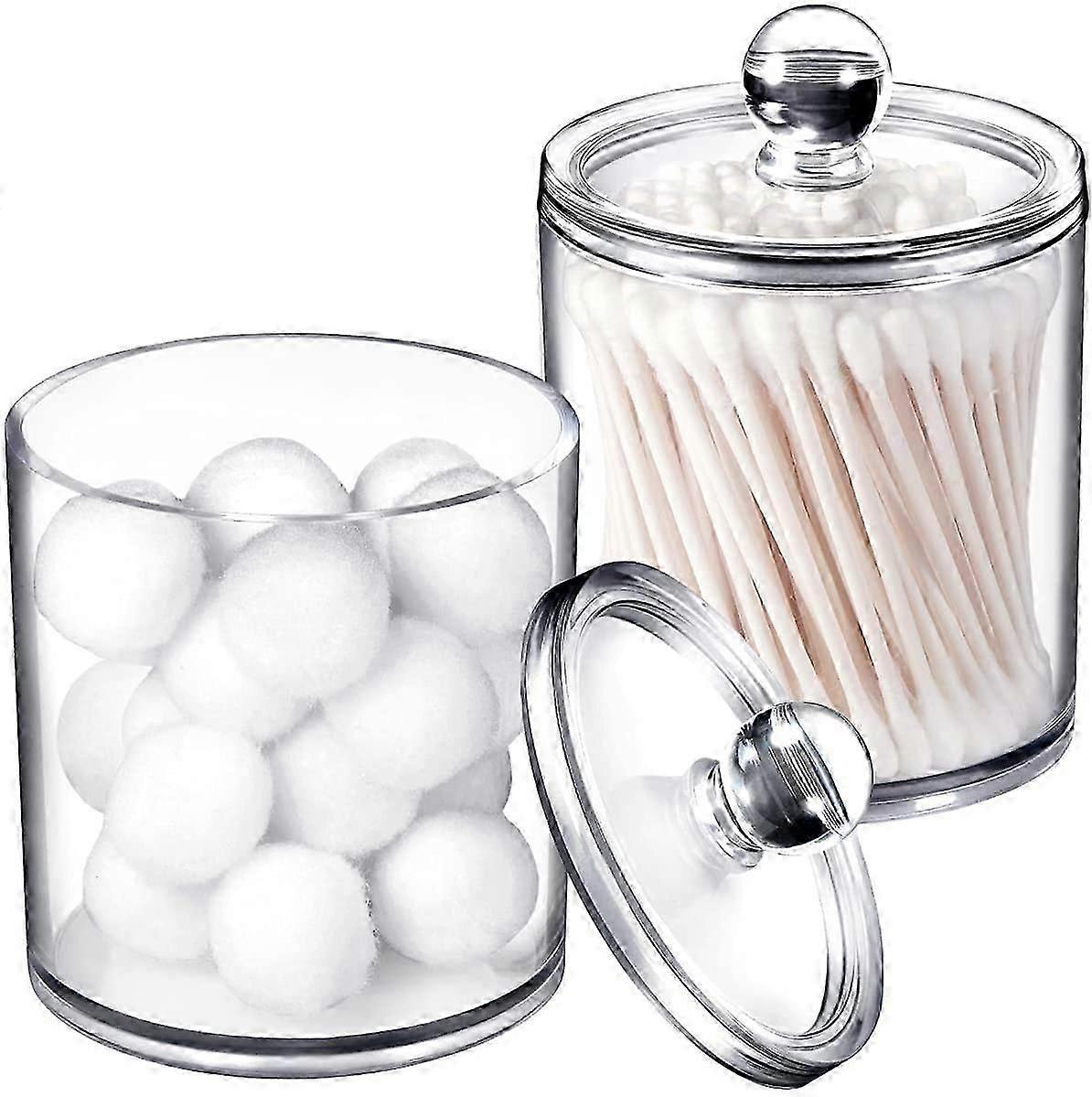 Plastic makeup pad container with lid, for cotton balls