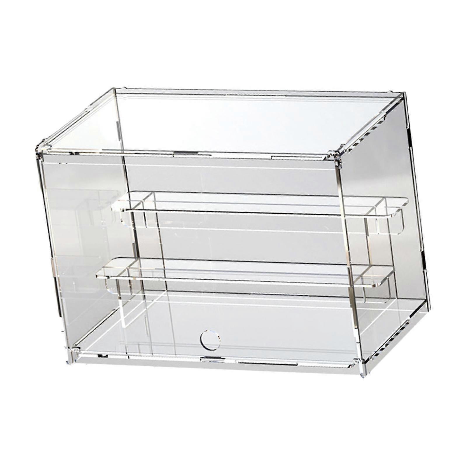 Collectibles Display Box Two Layers Detachable Shelves Dustproof for Bedroom