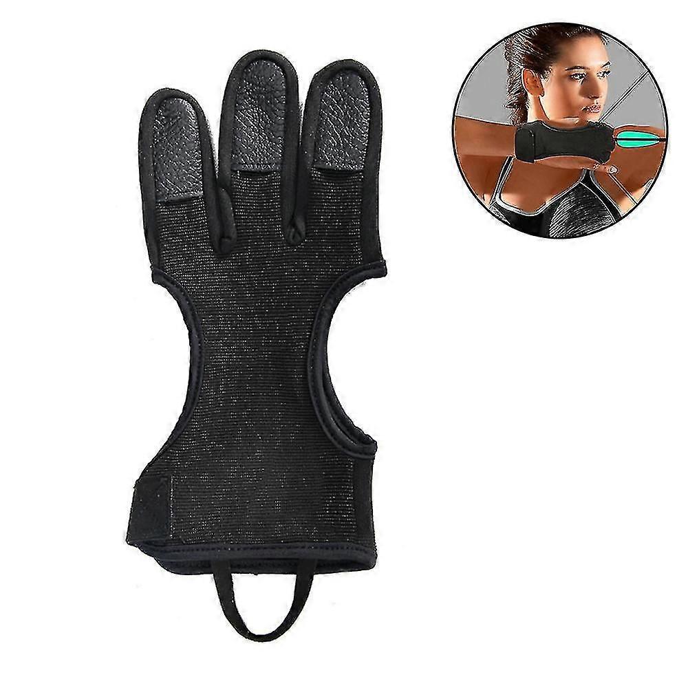 Archery Glove, Non-slip Breathable Three-finger Shooting Gloves, Shooting Hunting Targeting Bow Tab Archery Accessories,  Material Non-slip Padded