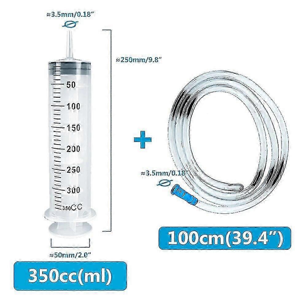 50ml 100ml 150ml 200ml 250ml 350ml 550ml seringa de grande capacidade bomba plástica reutilizável seringa de medição de nutrientes com mangueira de 100cm-YuJia