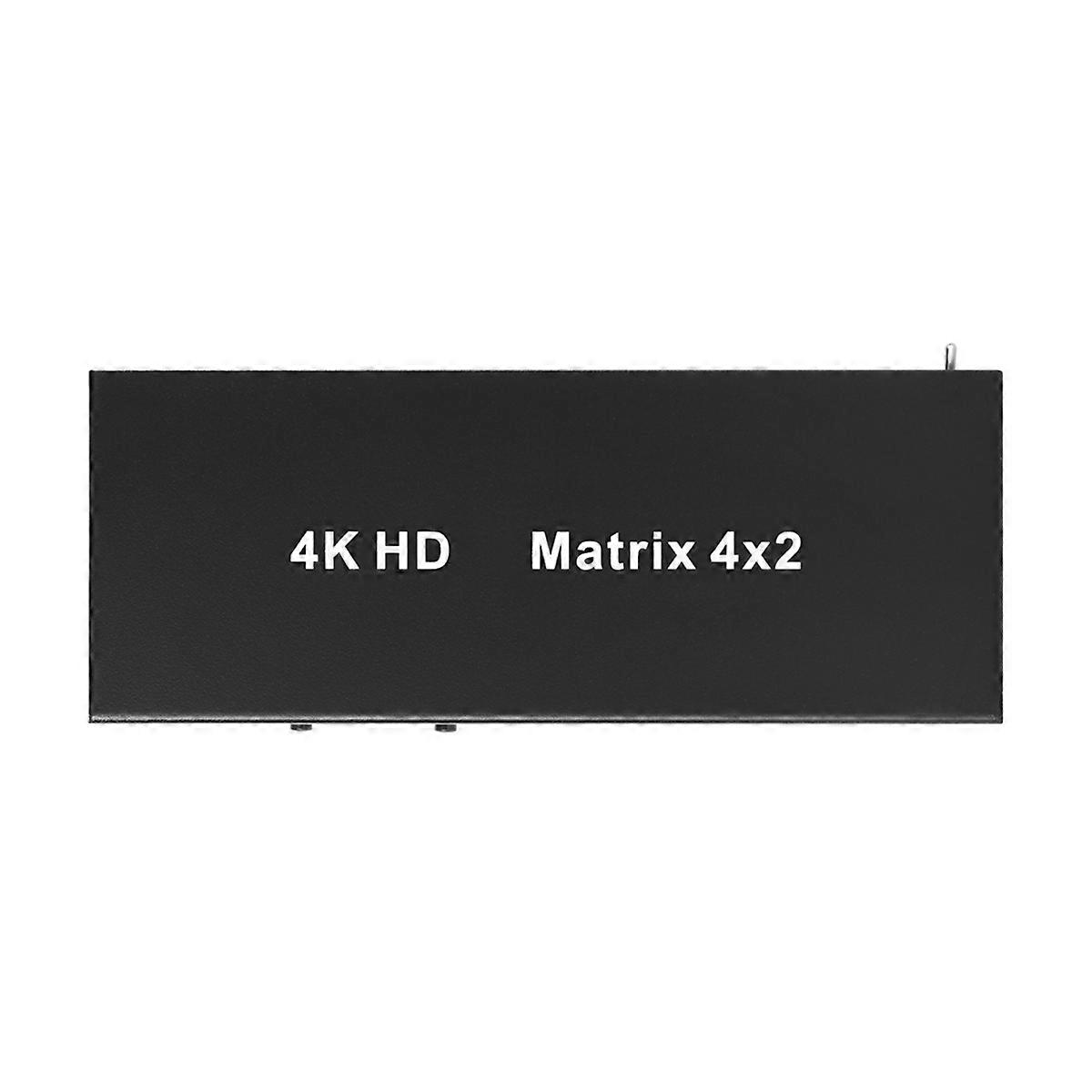 -Compatible Matrix 4X2 Switch Splitter 4K 30Hz with Audio Out Support 3D Function for DVD HDTV TV B