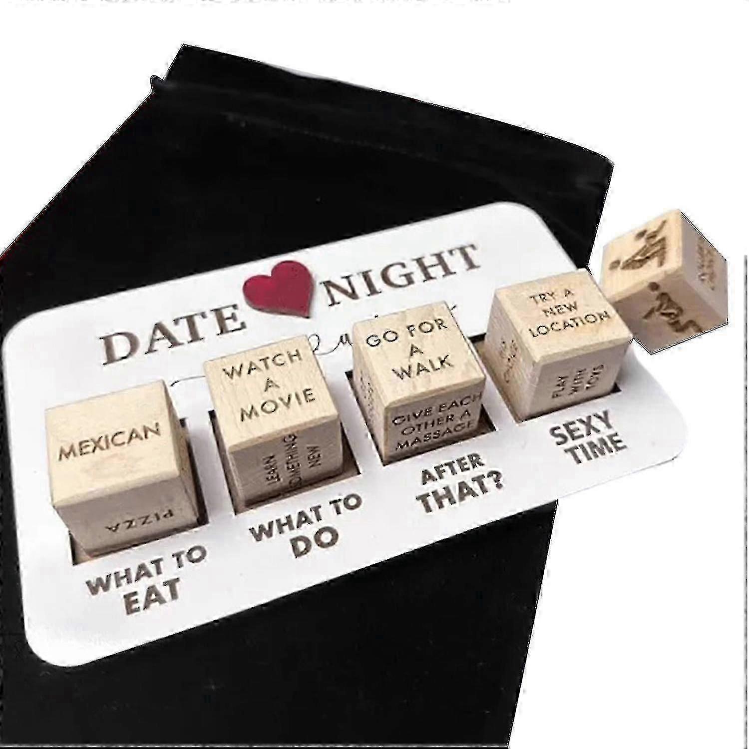 1 Set Date Night Dice Kit Funny What To Do Heavy Duty Wood Reusable Couple Dice Valentine's Day
