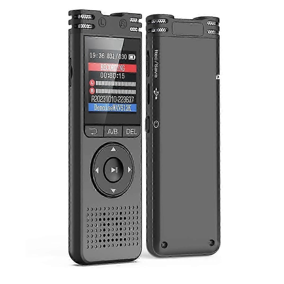 64GB Digital Voice Recorder with Playback Voice Activated Tape Recorder Sound Audio Recorder for Lectures Meeting