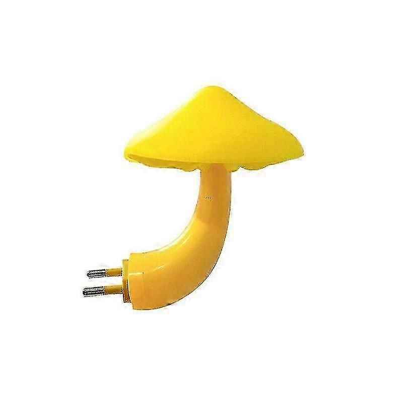 2x Led Night Light Mushroom Wall Socket Lamp Eu Plug Warm White Light-control f54