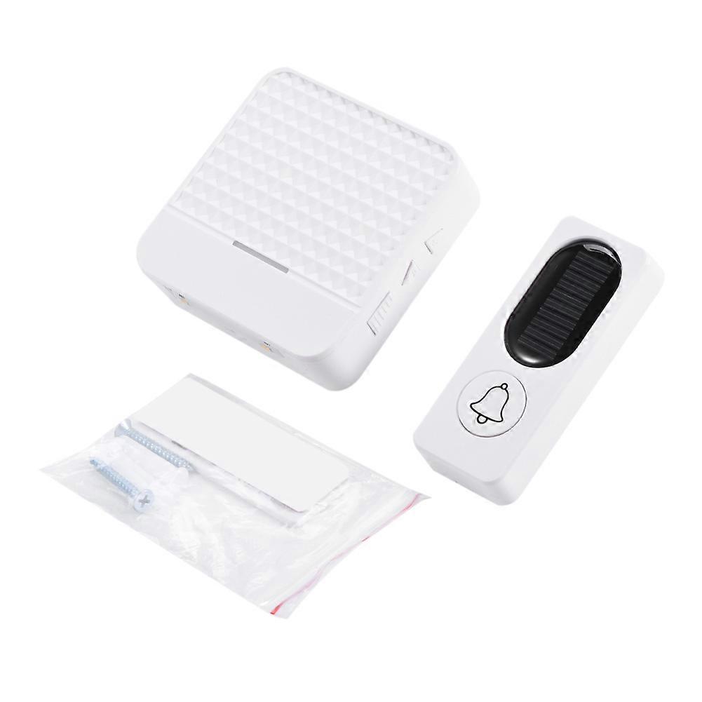 Wireless Doorbell Solar Panel Transmitter Plug in Receiver Home Door Bell 90~260V (EU Plug)
