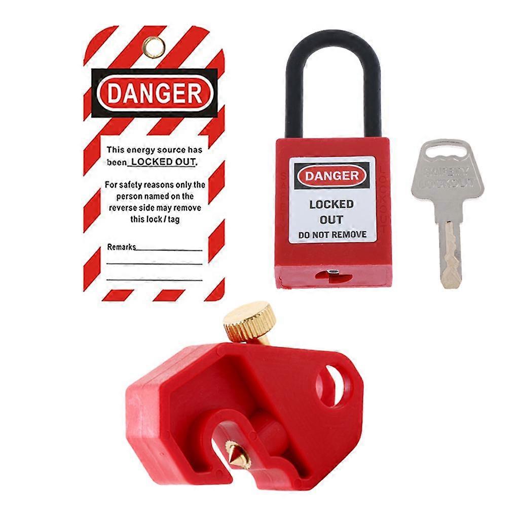Industrial Circuit Breaker Locks Set 3Pcs Electrical Red CB-01/CB-02 CB-01