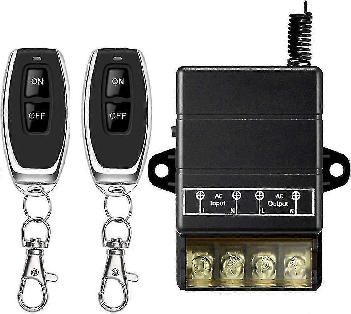 Wireless Remote Switch, Ac 110v/220v/230v/240v Rf Remote Control Switch For Pump Security Systems Door Curtains Barriers, Etc. With 328ft Long Range,7