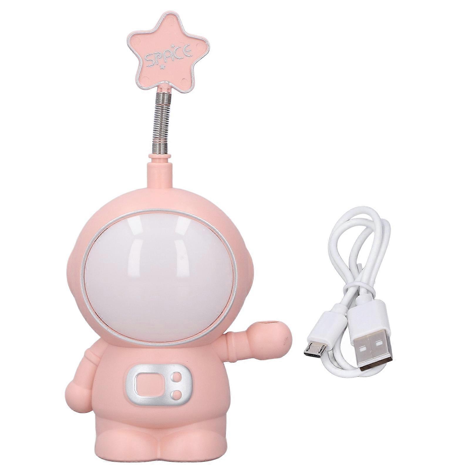LED Desk Lamp With Two Lighting Modes Eye Protection USB Charging Astronaut Night Light Pencil Sharpener For Home Desk