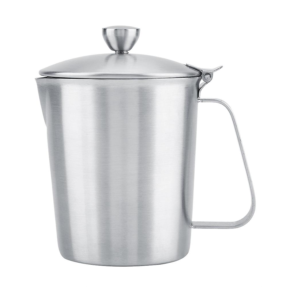 Stainless Steel Milk Frothing Pitcher With Cover And Measurement Coffee Cup Mug For Espresso And Cappuccino