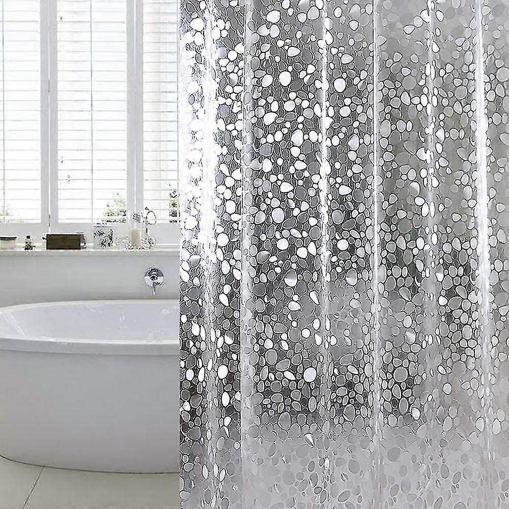 مكافحة العفن دش الستار مع المغناطيس الوزن أدناه, 0.2mm [180x200cm] للماء, مضاد للبكتيريا إيفا الستار للاستحمام وحوض الاستحمام, 3D نمط الحجر Wh