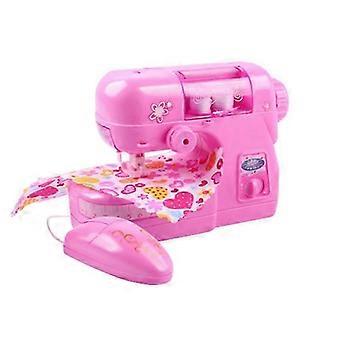 Mini Electric Sewing Machine Toy for Girls, Pretend Play Educational Birthday Christmas Gift