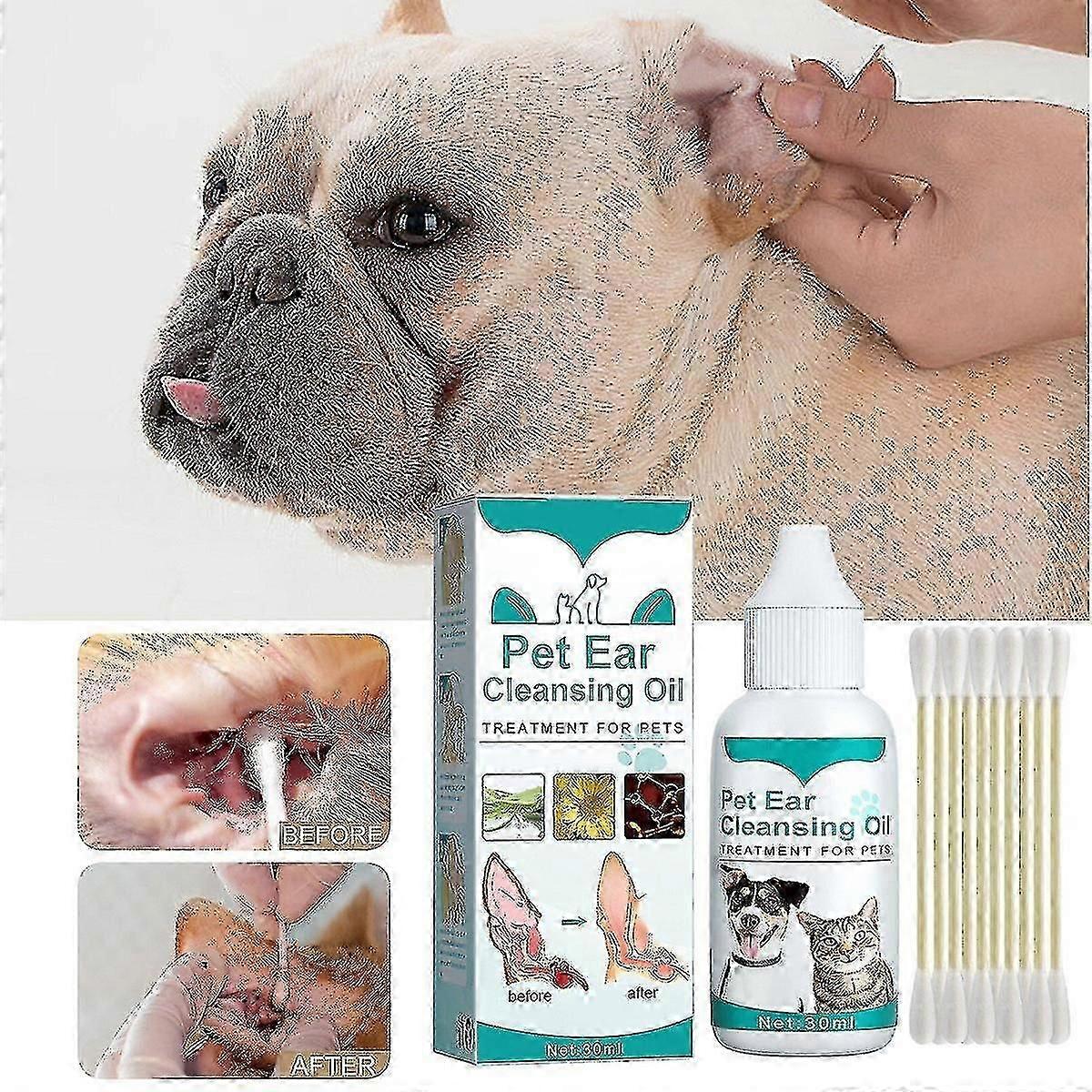 Picături pentru acarieni ai urechii, curățător de urechi pentru câini și pisici, ulei de curățare a urechilor pentru animale de companie, curăță eficient previne mâncărimea-zong_Lucky_B