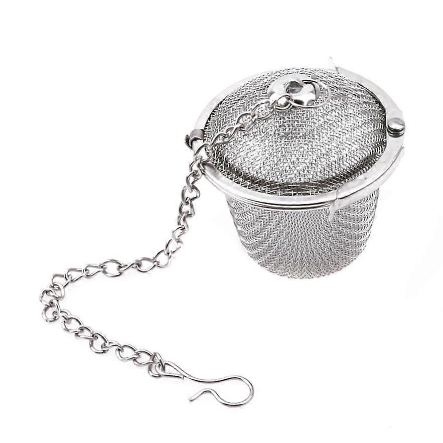 Stainless Steel Sphere Locking Spice Tea Ball Strainer Mesh Infuser Filter