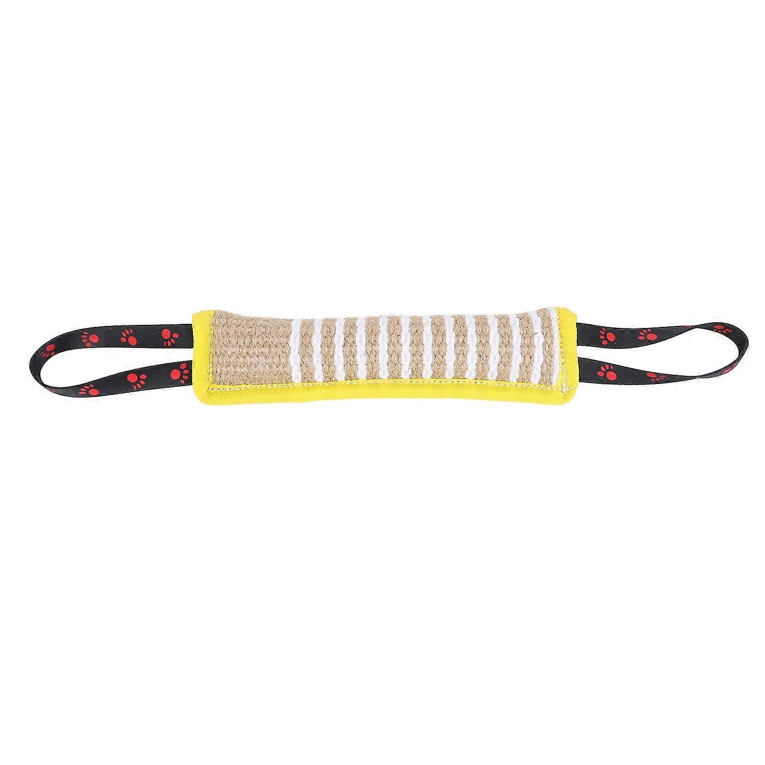 Dog Bite Pillow Tear Resistant Interactive Portable Puppy Training Jute Tug Toy with Strong Handles