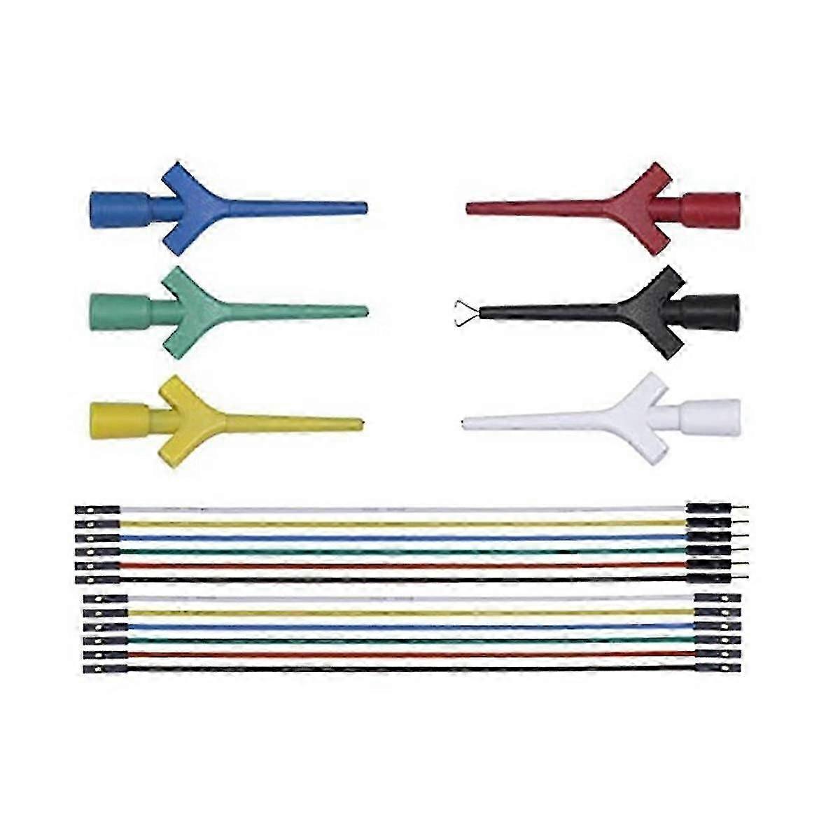 Test Lead Set,Est Hook Clips Silicone Jumper Wires Cable for Logic Analyzer Electrical Testing